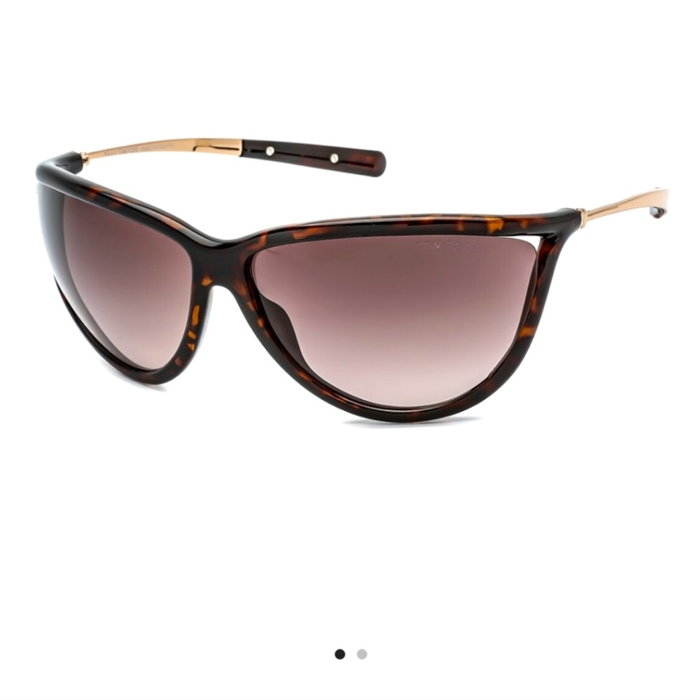 Tom Ford Tammy tortoise brown and gold tone rim sunglasses 70mm
